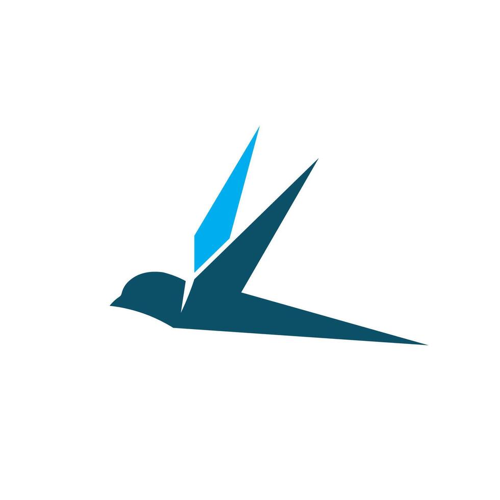 volante uccello logo uccello e ala icona animali selvatici, spedizione e mezzi di trasporto attività commerciale simbolo vettore