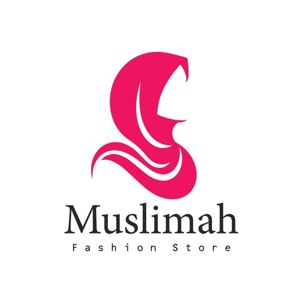 musulmano femmina nel hijab logo moda donna isolato su bianca sfondo. vettore