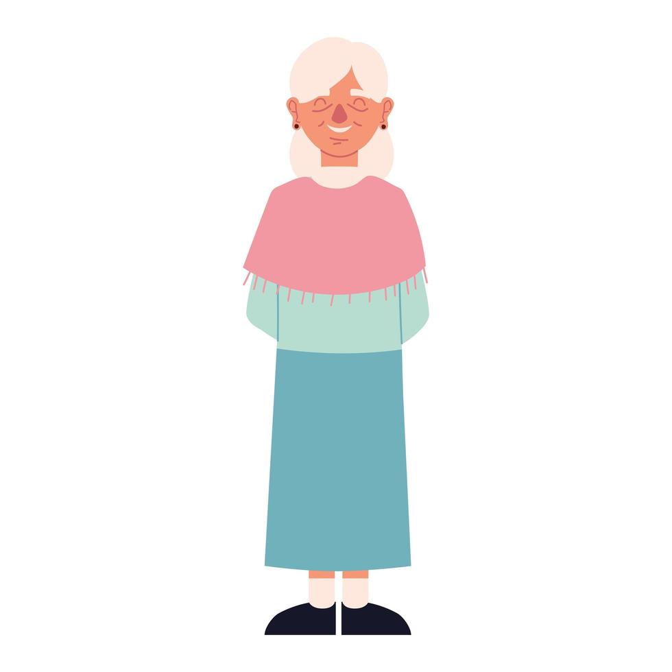 cartone animato nonna in piedi vettore