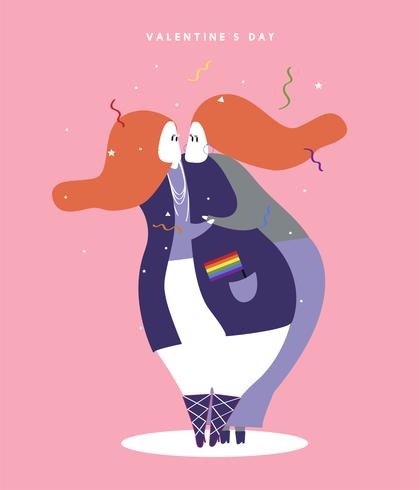 Illustrazione omosessuale felice di concetto di San Valentino vettore