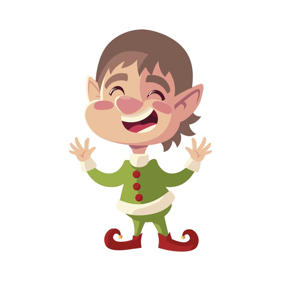 simpatico personaggio elfo cartone animato, icona isolata immagine vettore