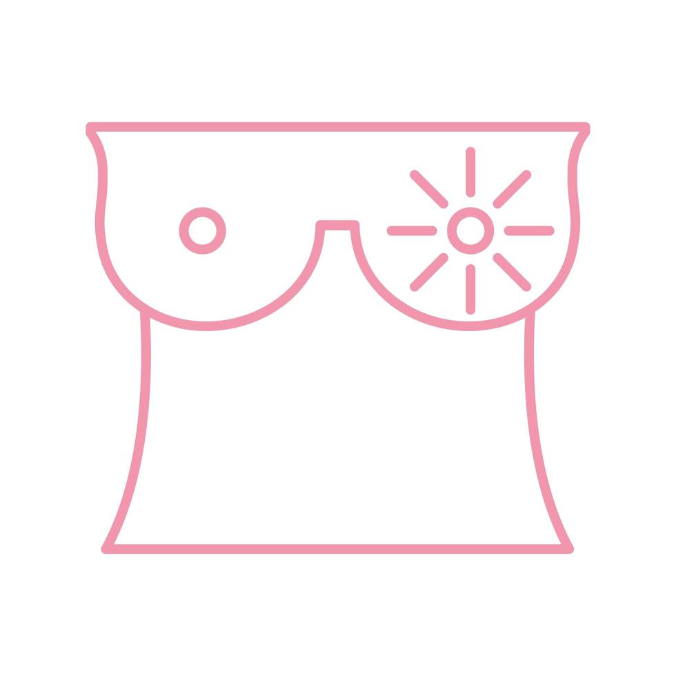 disegno vettoriale dell'icona di stile della linea femminile del seno