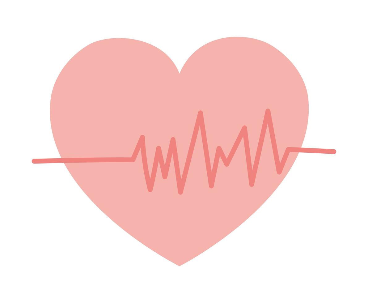 disegno del cuore dell'elettrocardiogramma vettore