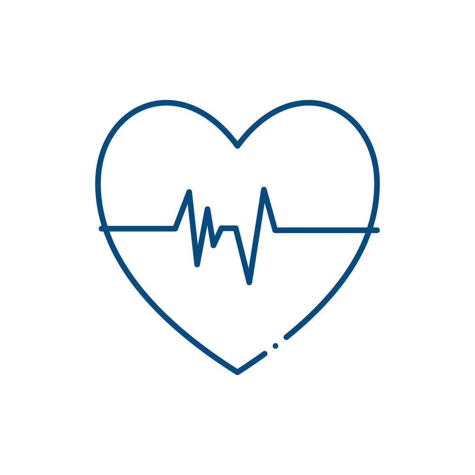 disegno vettoriale dell'icona di stile della linea di impulso del cuore medico