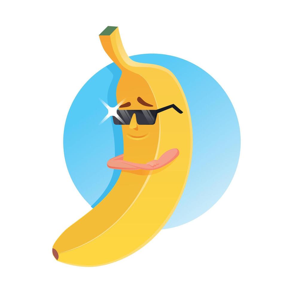 illustrazione di un' spavaldo Banana nel bicchieri vettore