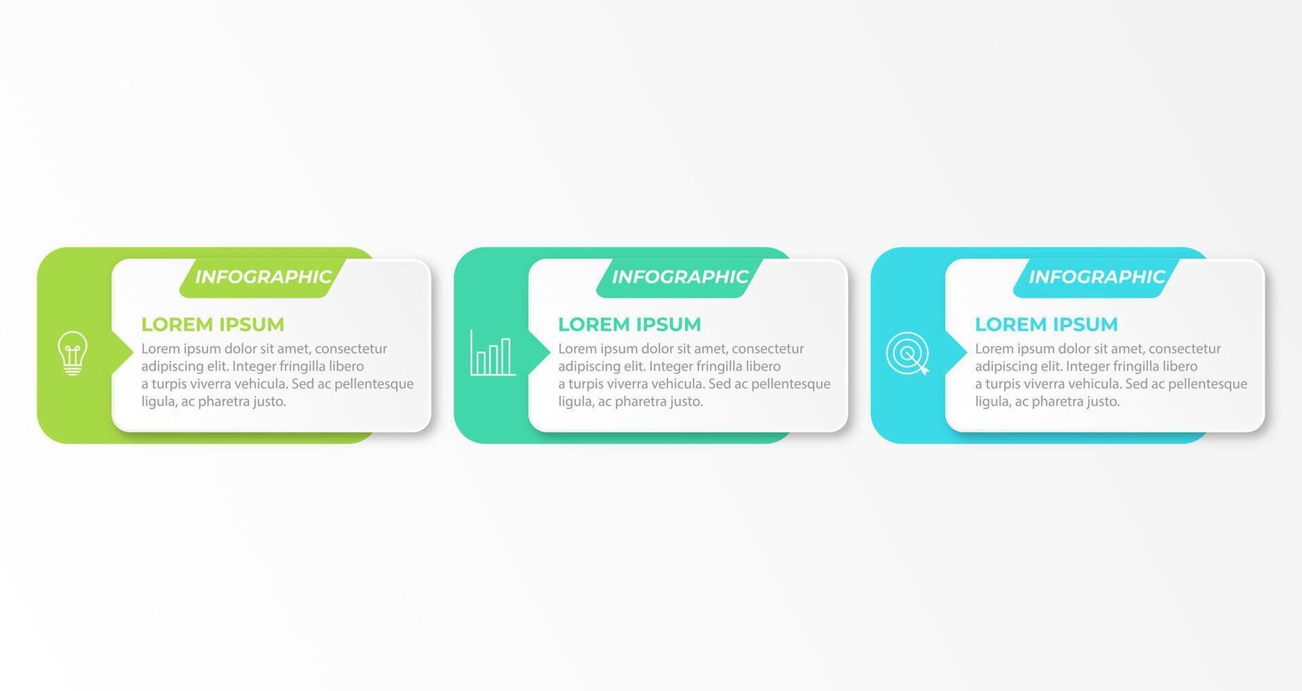 modello di infografica aziendale di presentazione con 3 opzioni. illustrazione vettoriale. vettore