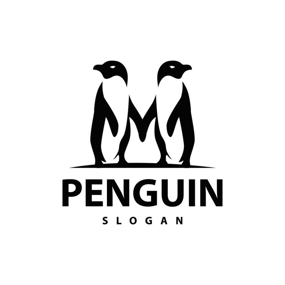 astratto pinguino logo Prodotto distintivo piatto vettore astratto modello polare uccello semplice animale