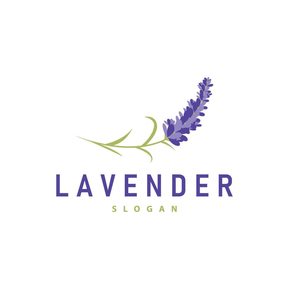 lavanda logo elegante viola fiore pianta illustrazione floreale ornamento design vettore