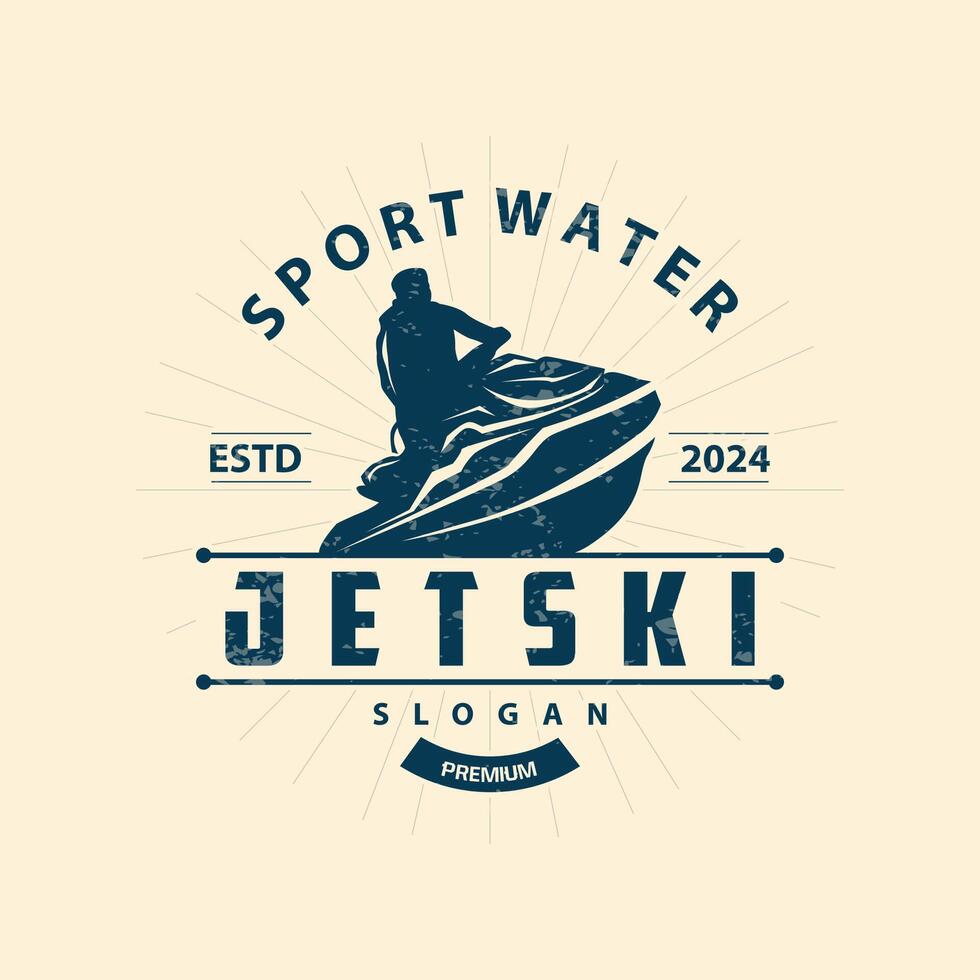 Jet sciare logo marino sport Moto d'acqua marca logo distintivo modello estremo acqua da corsa vettore attività commerciale design