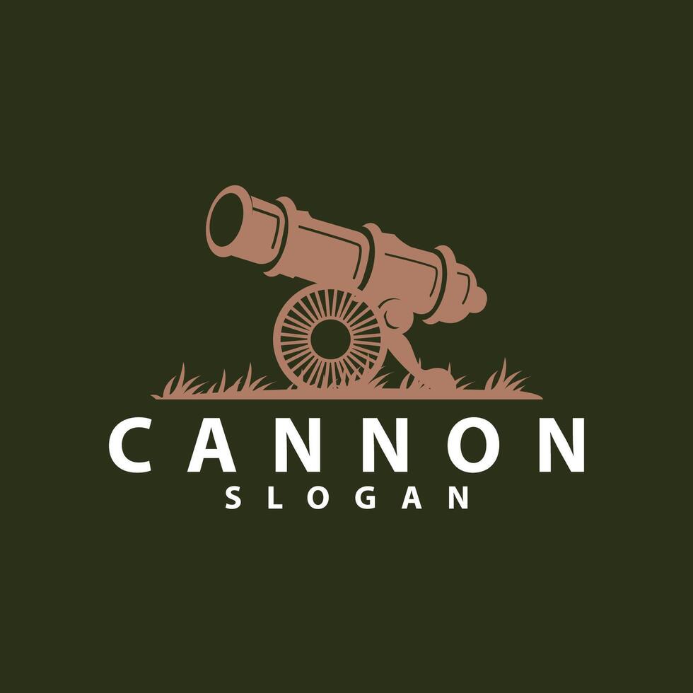 cannone logo, elegante semplice design retrò Vintage ▾ stile, guerra artiglieria vettore, illustrazione simbolo icona vettore