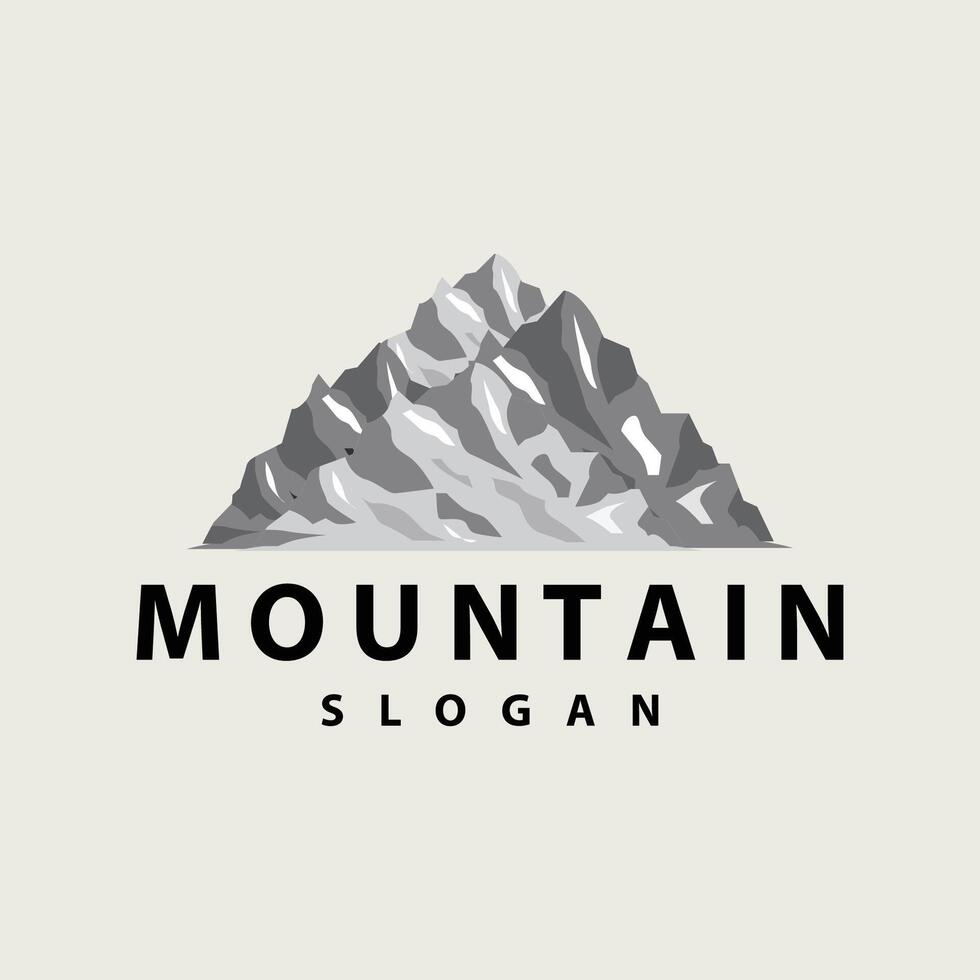 montagna logo, natura paesaggio vettore, premio elegante semplice disegno, illustrazione simbolo modello icona vettore