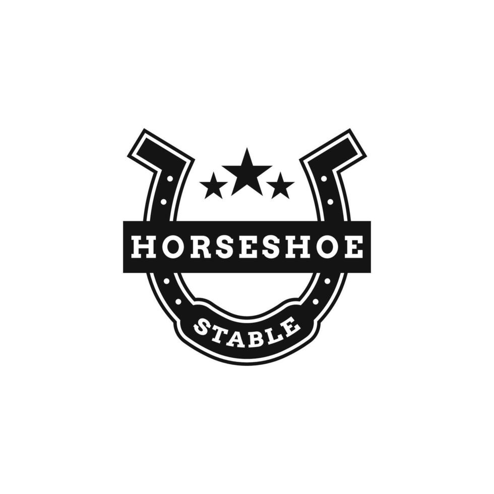 ferro di cavallo ranch logo design concetto vettore illustrazione
