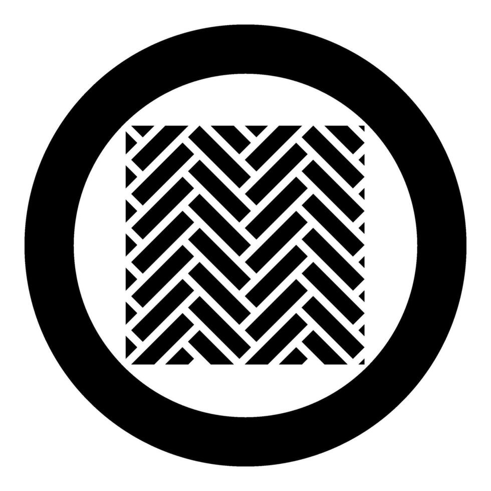 parquet parquet di legno pavimento legname interno natura Materiale icona nel cerchio il giro nero colore vettore illustrazione Immagine solido schema stile