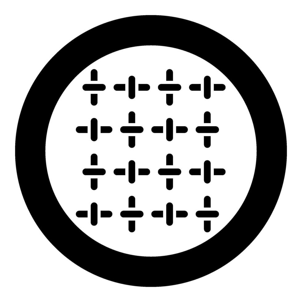 tessile tessuto biancheria struttura intrecciato icona nel cerchio il giro nero colore vettore illustrazione Immagine solido schema stile