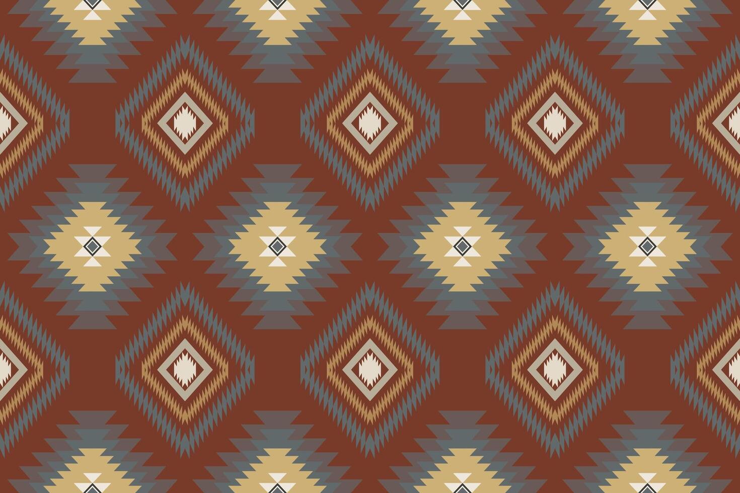 ikat tribale indiano senza soluzione di continuità modello. etnico azteco tessuto tappeto mandala ornamento nativo boho gallone tessile.geometrico africano americano orientale tradizionale vettore illustrazioni. ricamo stile.