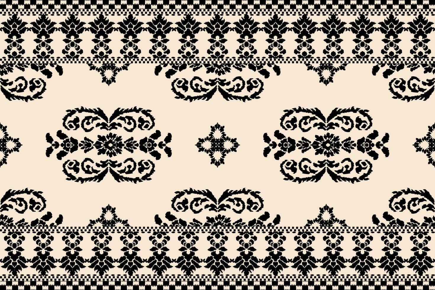 ikat tribale indiano senza soluzione di continuità modello. etnico azteco tessuto tappeto mandala ornamento nativo boho gallone tessile.geometrico africano americano orientale tradizionale vettore illustrazioni. ricamo stile.