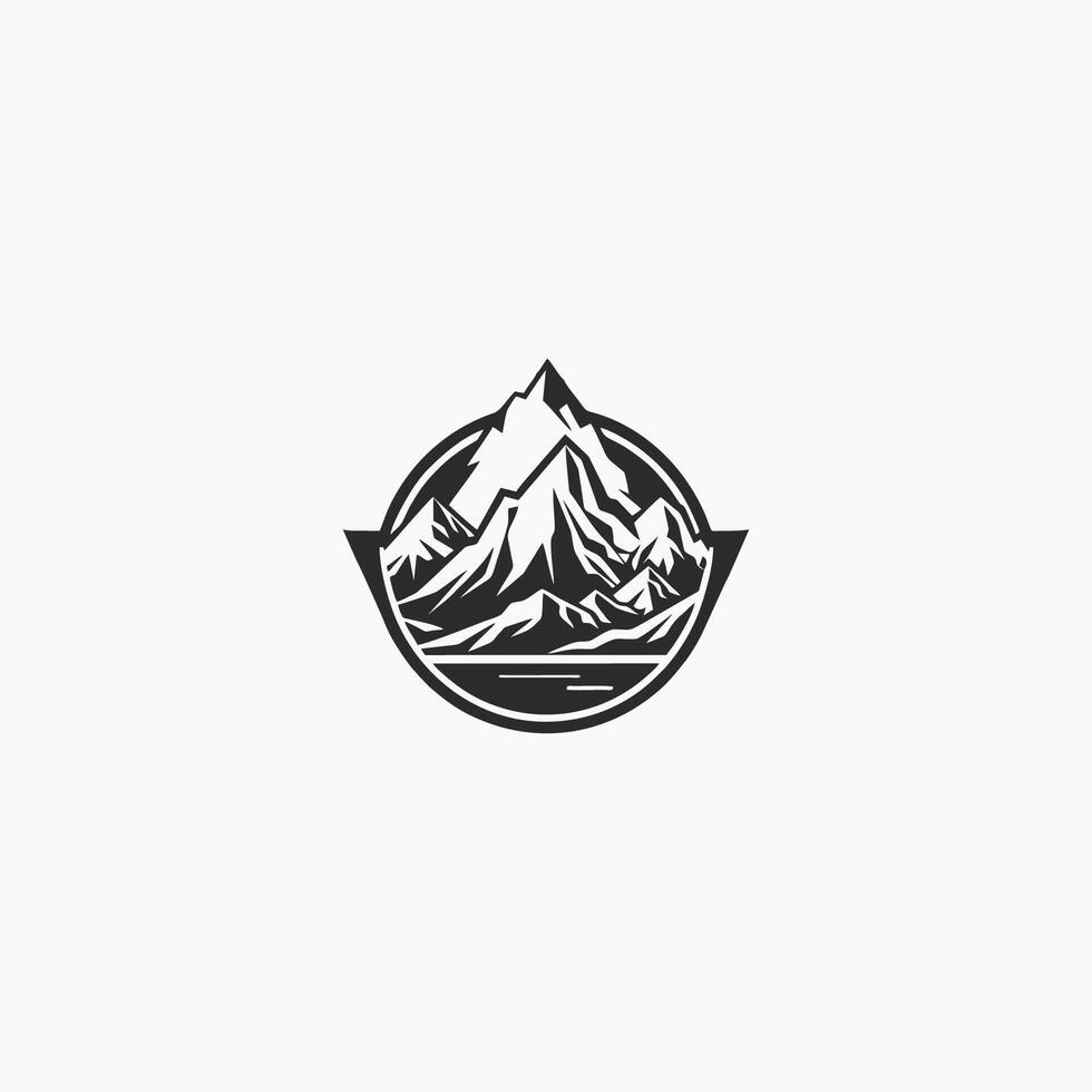 ai generato logo modello montagna picco avventura roccia montagna picco logo vettore arte illustrazione