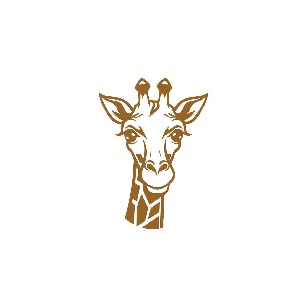 ai generato colorato giraffa testa e collo logo.isolato concetto vettore animale con giraffa animale viso nel semplice stile.