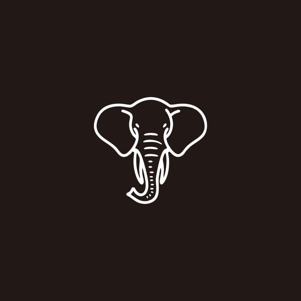 ai generato elefante logo stile design vettore illustrazione di un elefante testa