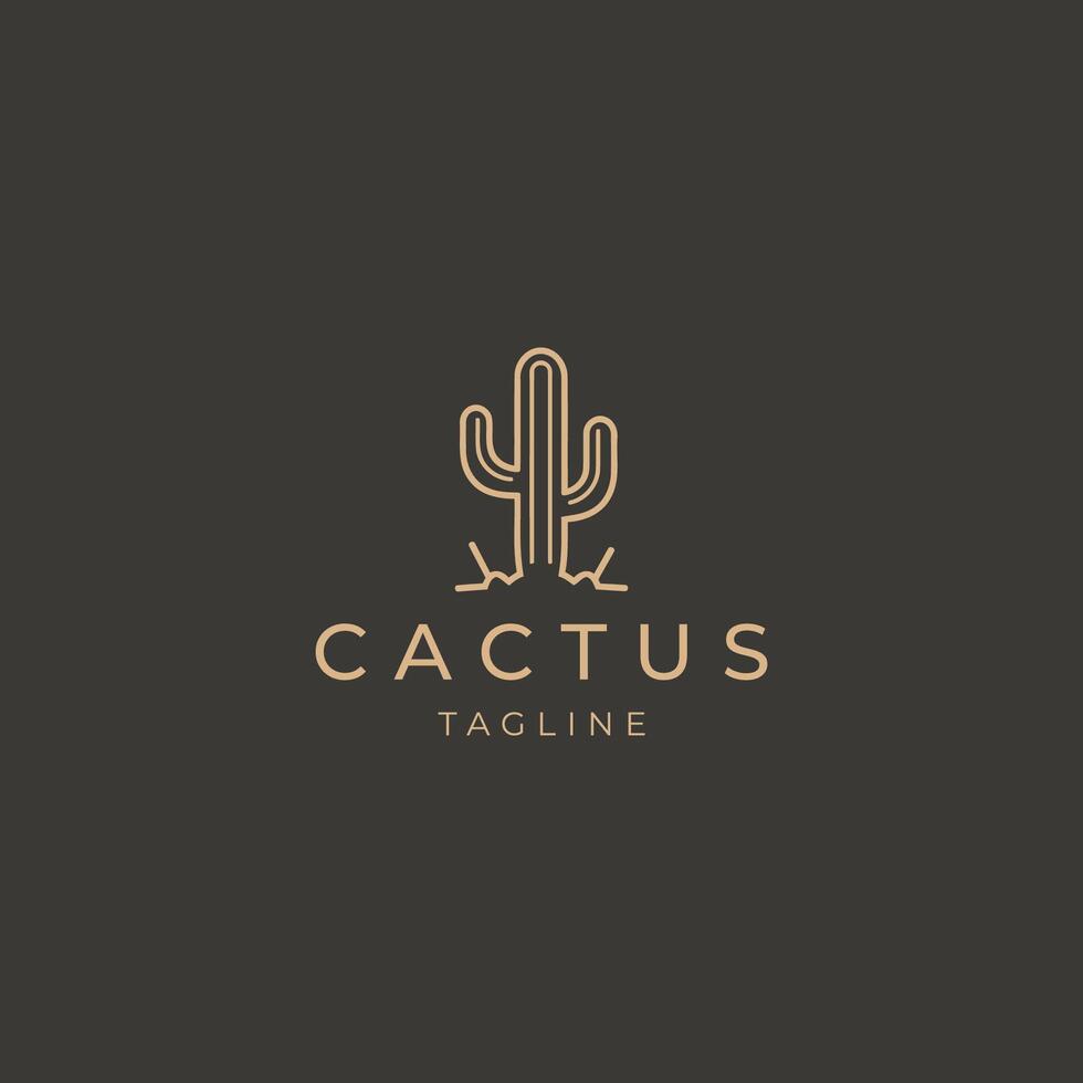 ai generato cactus logo vettore icona design modello