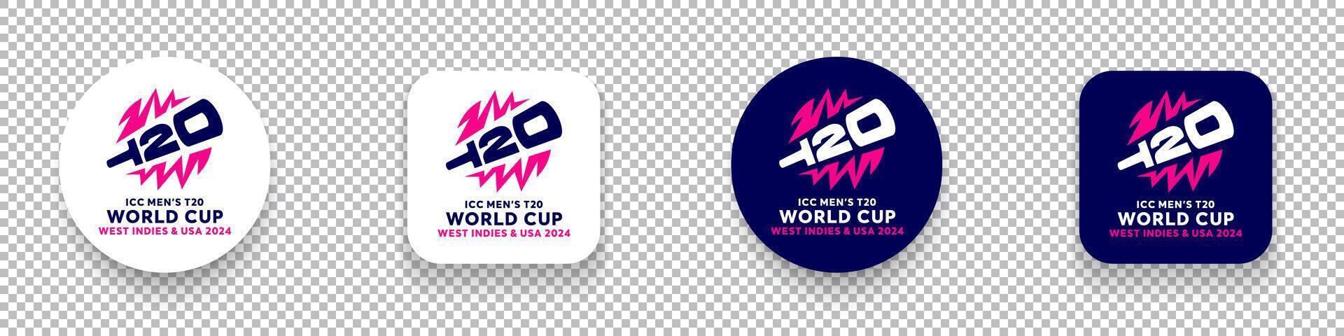 icc cricket t20 mondo tazza 2024 logo vettore illustrazione impostato