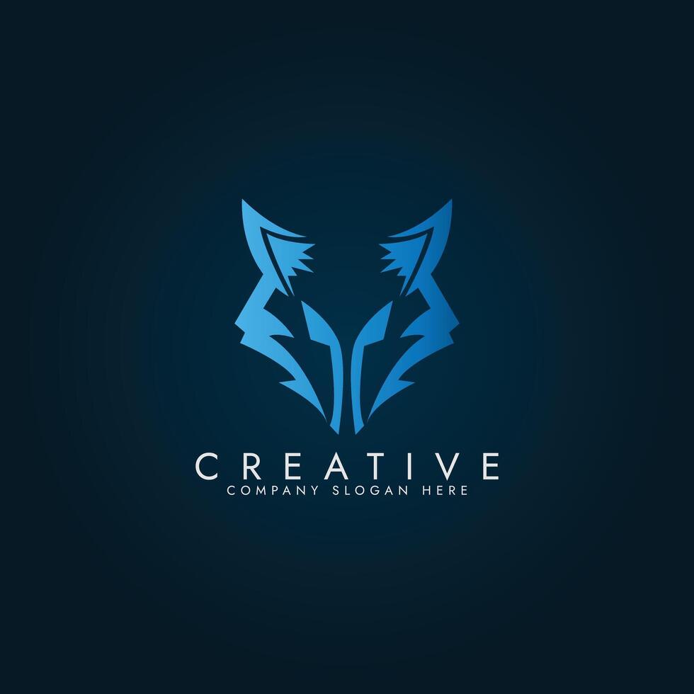 illustrazione vettoriale creativo colorato logo volpe