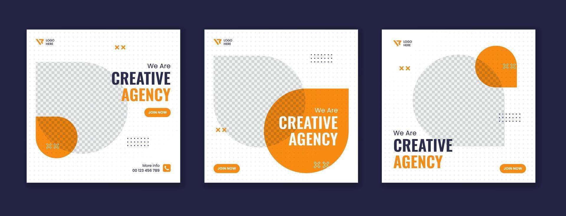 moderno aziendale creativo agenzia sociale media inviare design. arancia colore attività commerciale modificabile in linea inviare modello vettore