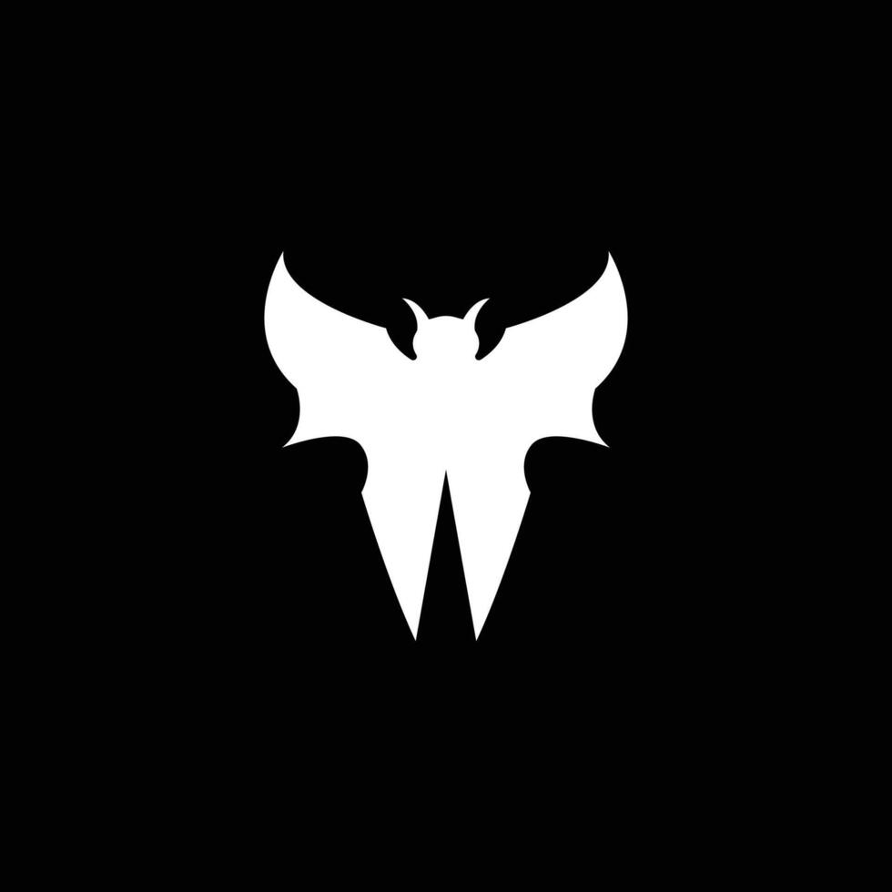 pipistrello ala silhouette icona e simbolo vettore modello illustrazione