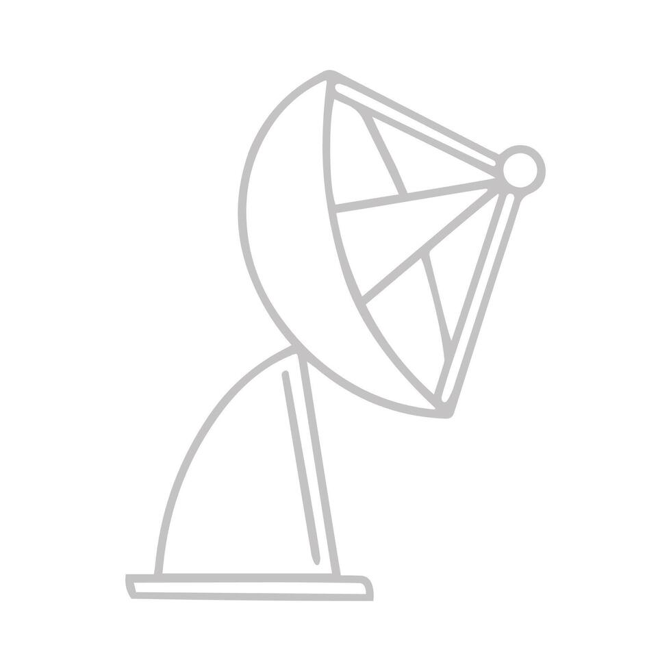 icona della linea di parabola satellitare vettore