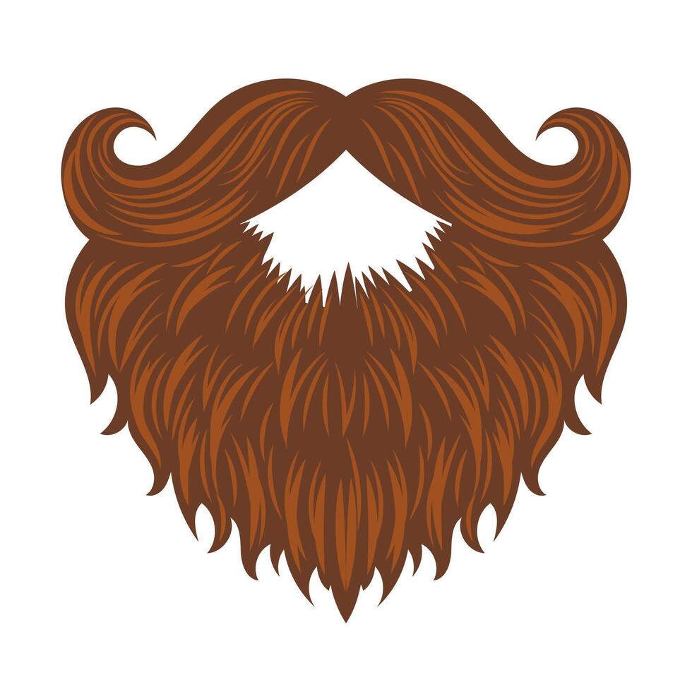 Marrone baffi barba illustrazione vettore