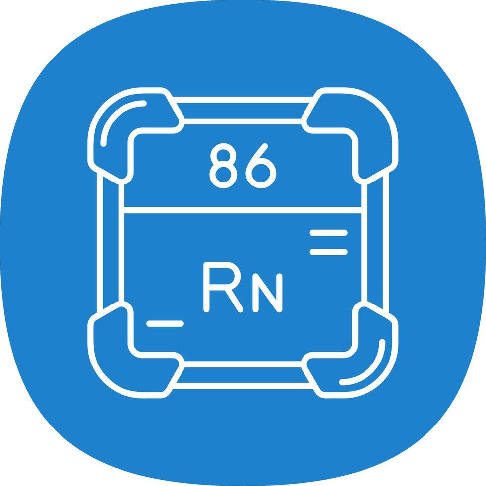 radon linea curva icona vettore