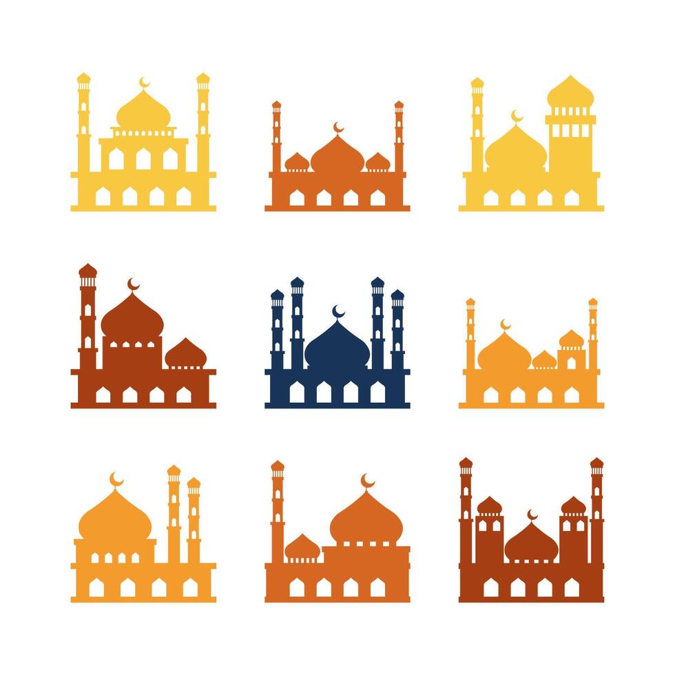 moschea silhouette, musulmano moschea, Arabo vettore