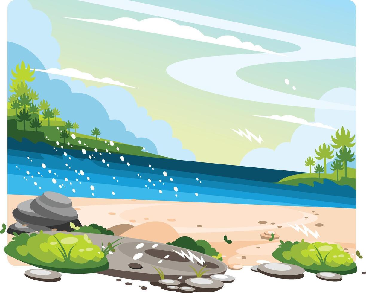spiaggia paesaggio vettore illustrazione