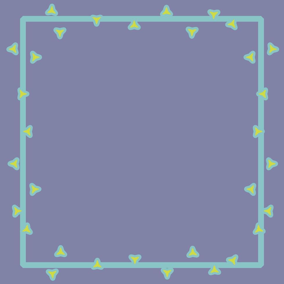 piazza telaio con astratto triangoli nel giallo e leggero blu colori, il sfondo è viola. vettore