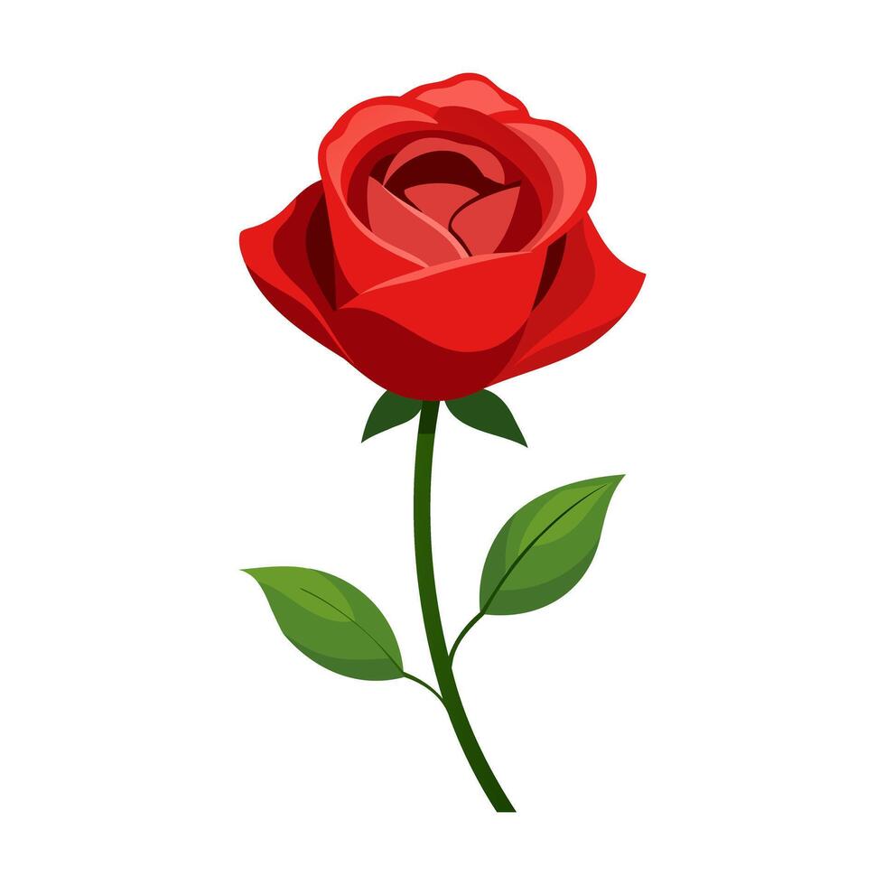 rosso rosa fiore vettore illustrazione isolato su bianca sfondo