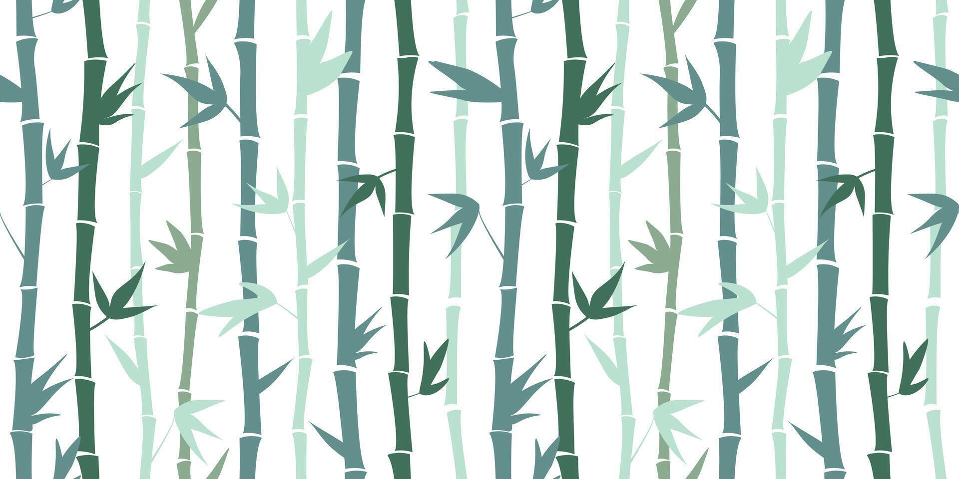 senza soluzione di continuità modello con astratto verticale bambù steli. verdura verde semplice Stampa. vettore grafica.