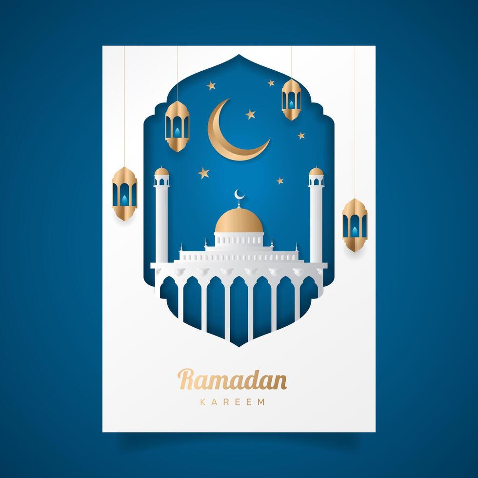 carta stile Ramadan celebrazione saluto carta. - vettore. vettore