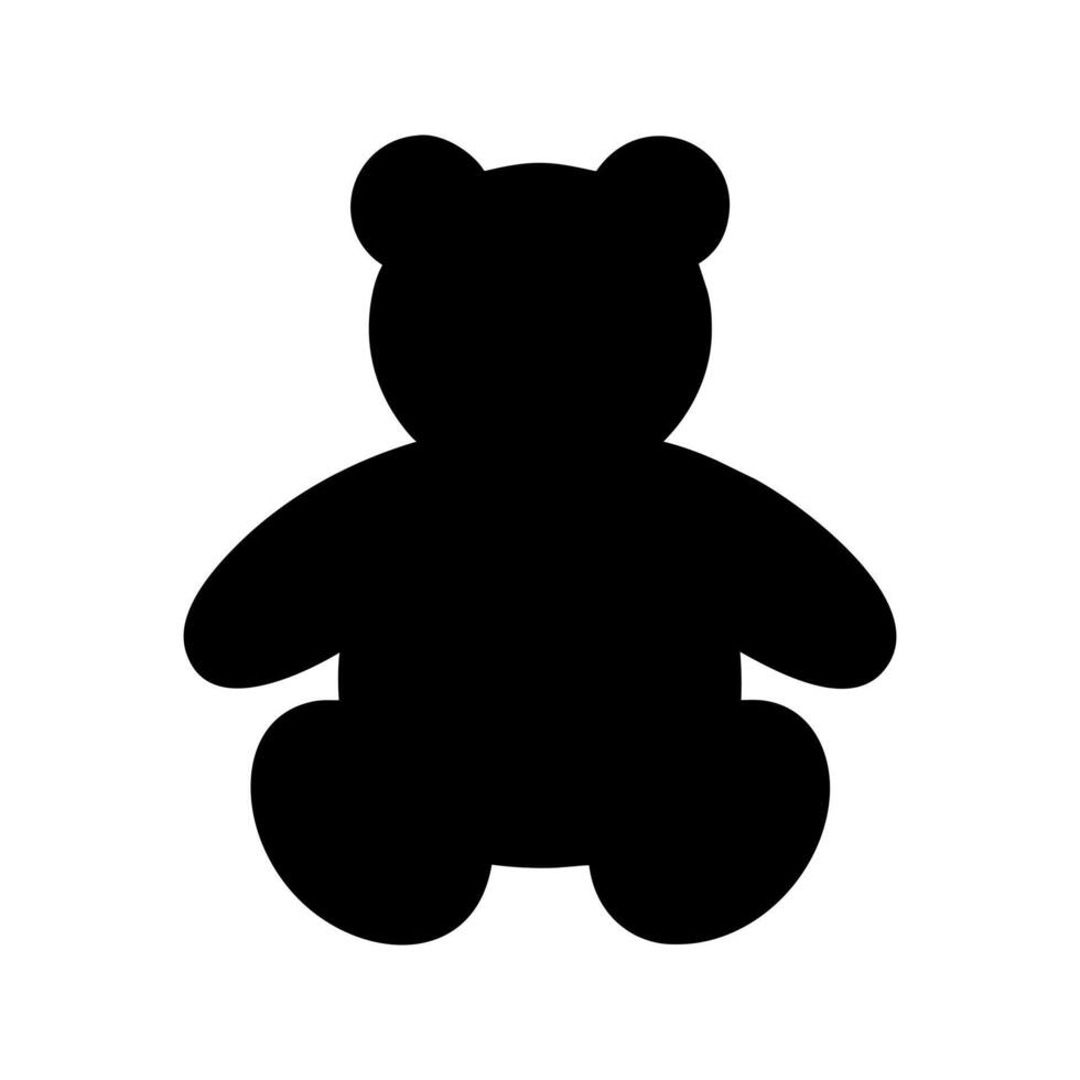 silhouette di orsacchiotto orso giocattolo. vettore figli di carino cartone animato personaggio illustrazione isolato su bianca sfondo. animale Stampa per infantile maglietta. logo per del bambino prodotti.