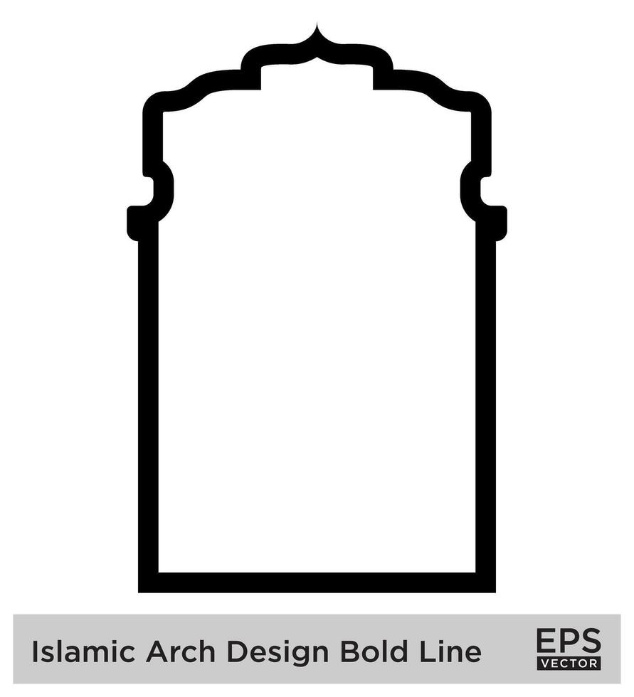 islamico arco design grassetto linea schema lineare nero ictus sagome design pittogramma simbolo visivo illustrazione vettore