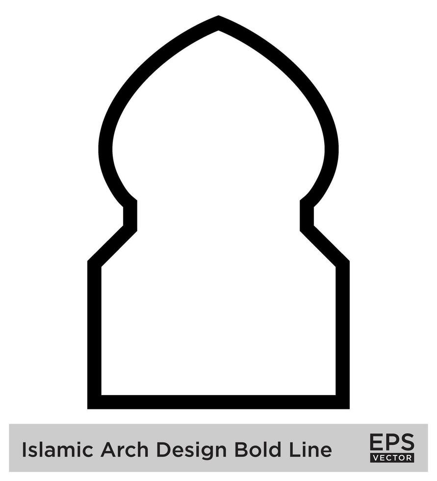 islamico arco design grassetto linea schema lineare nero ictus sagome design pittogramma simbolo visivo illustrazione vettore