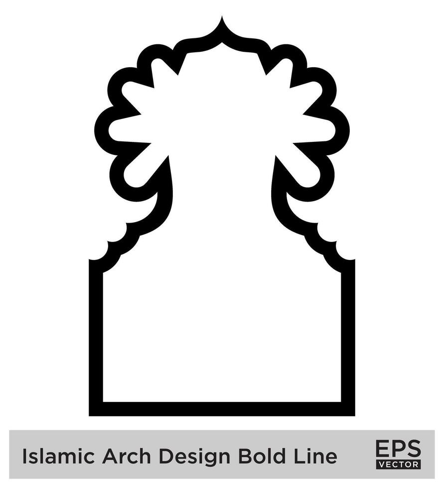 islamico arco design grassetto linea schema lineare nero ictus sagome design pittogramma simbolo visivo illustrazione vettore