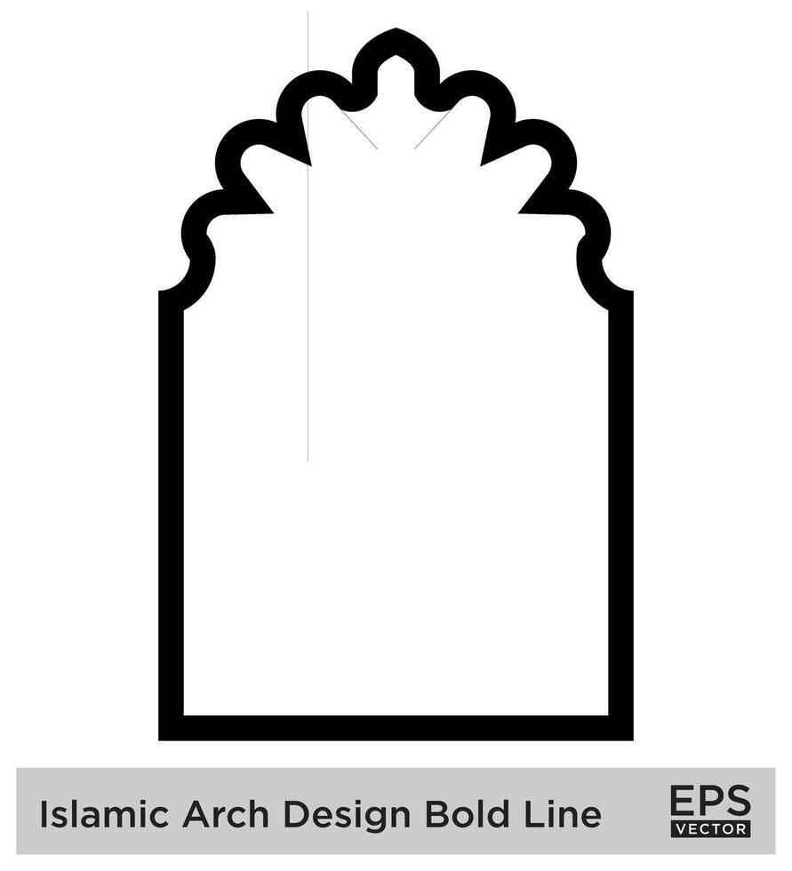 islamico arco design grassetto linea schema lineare nero ictus sagome design pittogramma simbolo visivo illustrazione vettore