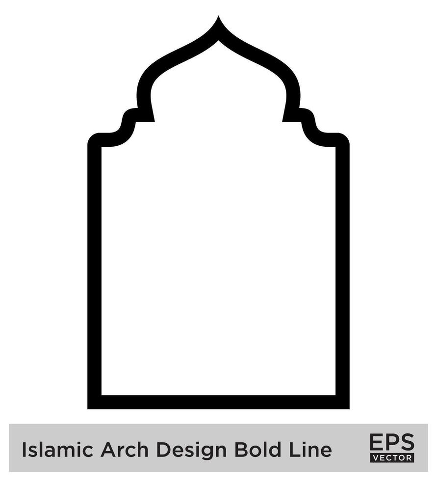 islamico arco design grassetto linea schema lineare nero ictus sagome design pittogramma simbolo visivo illustrazione vettore