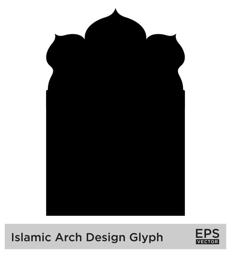 islamico arco design glifo nero pieno sagome design pittogramma simbolo visivo illustrazione vettore