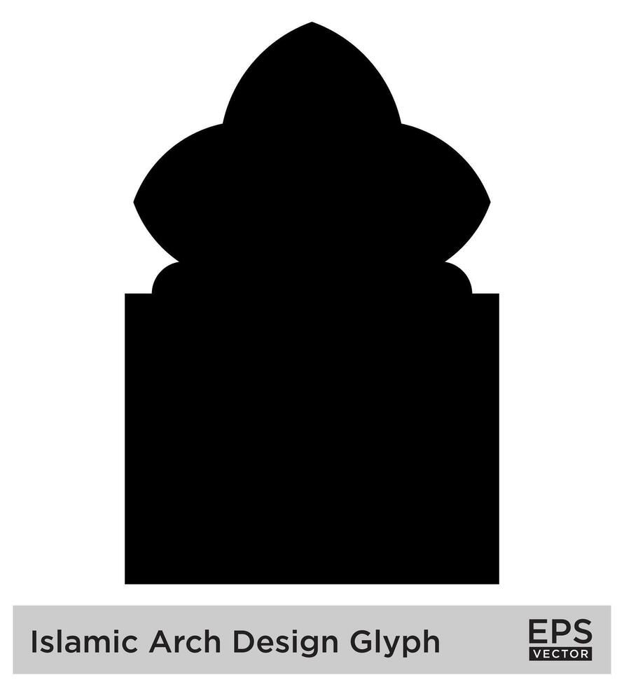 islamico arco design glifo nero pieno sagome design pittogramma simbolo visivo illustrazione vettore