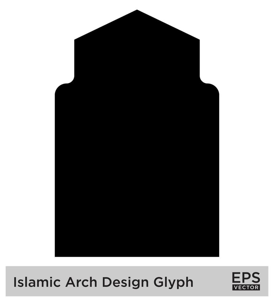 islamico arco design glifo nero pieno sagome design pittogramma simbolo visivo illustrazione vettore