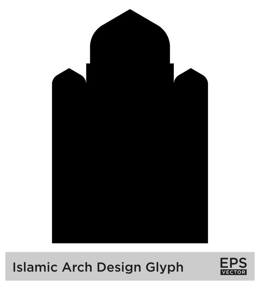 islamico arco design glifo nero pieno sagome design pittogramma simbolo visivo illustrazione vettore