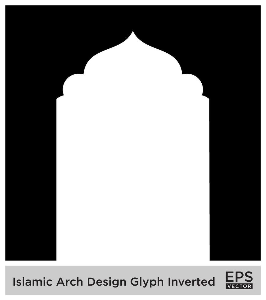 islamico arco design glifo rovesciato nero pieno sagome design pittogramma simbolo visivo illustrazione vettore