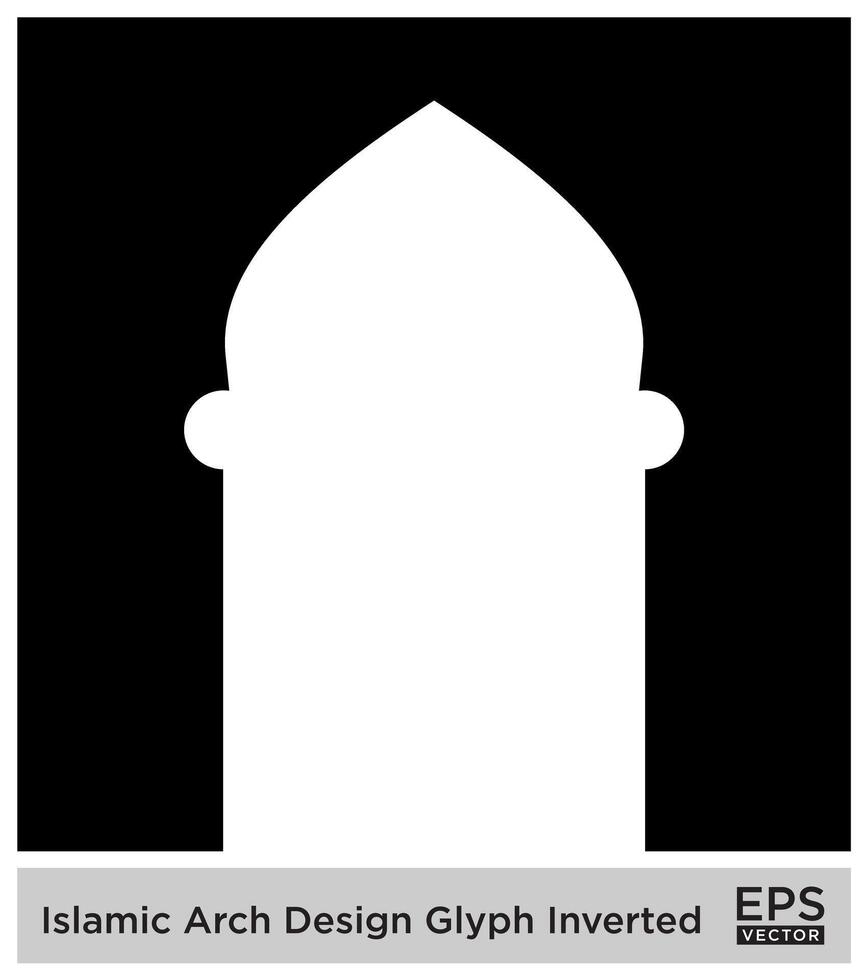 islamico arco design glifo rovesciato nero pieno sagome design pittogramma simbolo visivo illustrazione vettore