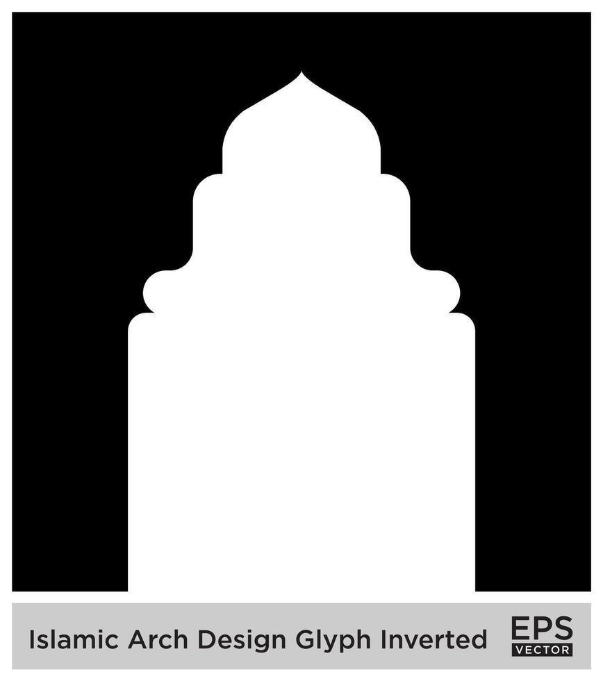 islamico arco design glifo rovesciato nero pieno sagome design pittogramma simbolo visivo illustrazione vettore